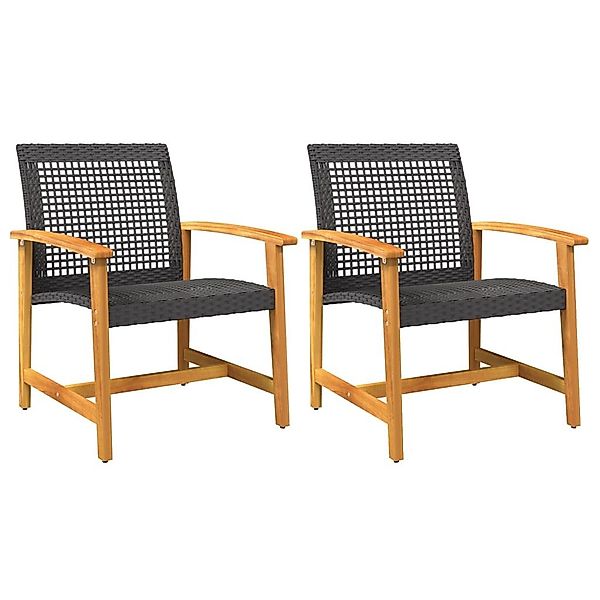 vidaXL Sofaelement Gartenstühle 2 Stk. Schwarz günstig online kaufen