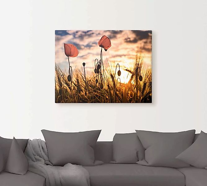 Artland Wandbild "Mohnblumen im Sonnenuntergang", Blumen, (1 St.), als Alub günstig online kaufen