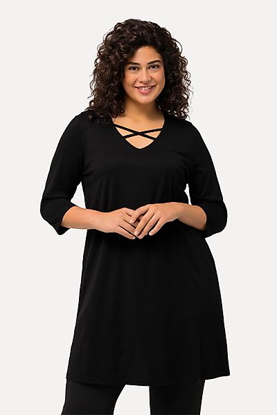 Ulla Popken Longshirt Longshirt Zierbänder A-Linie günstig online kaufen