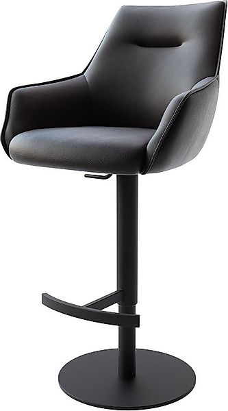 DELIFE Barhocker Alja-Flex, Drehfuß höhenverstellbar Metall Schwarz Echt-Le günstig online kaufen