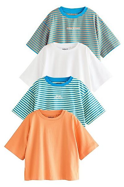 Next T-Shirt Gestreifte Oversized Fit T-Shirts, 4er-Pack (4-tlg) günstig online kaufen