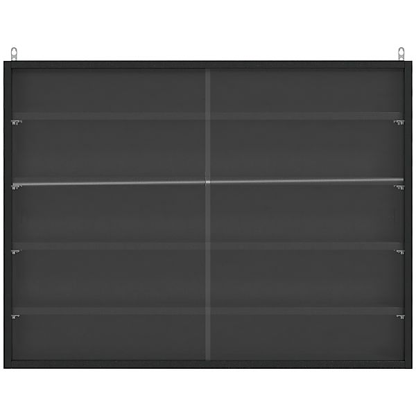 HOMCOM Wandvitrine für Sammlerstücke 5 höhenverstellbare Regale und 2 Glass günstig online kaufen