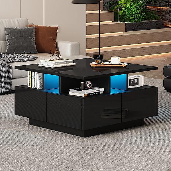 OKWISH Couchtisch Hochglanz Kaffeetisch (Satztisch, Wohnzimmertisch, günstig online kaufen