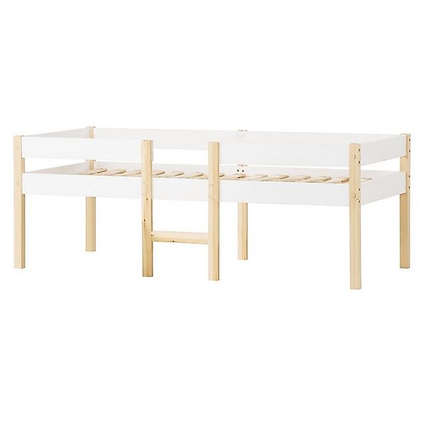 IDEASY Funktionsbett Kinderbett, Kiefer massiv + MDF, Weiß und Eiche, 90*19 günstig online kaufen