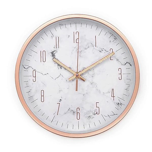 Wall-Art Wanduhr Elegant Marmor-Optik Ø 25 cm Rose günstig online kaufen