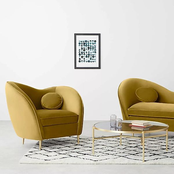 Kooper Sessel, Samt in Vintage-Gold - MADE.com günstig online kaufen