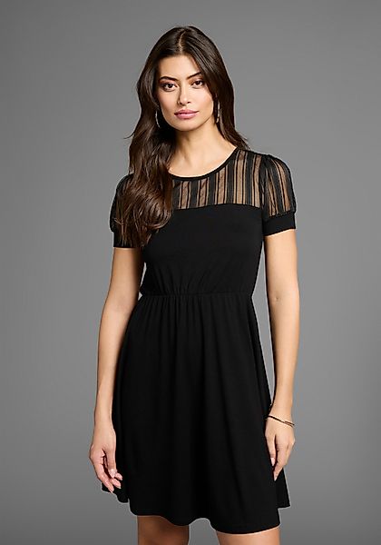 Laura Scott Sommerkleid mit gestreiften Mesh-Einsatz günstig online kaufen