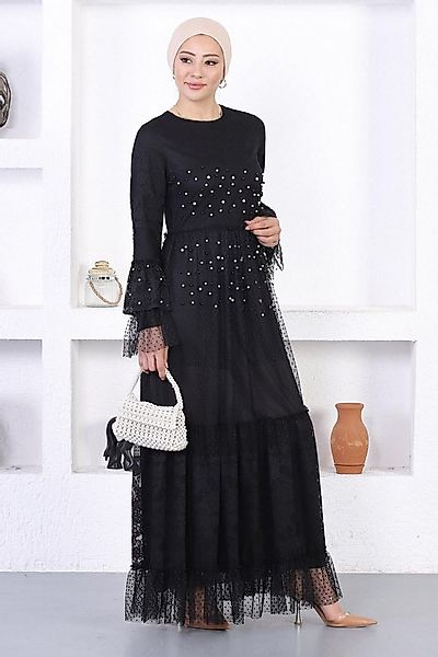 MODAMİHRAM Abendkleid Perlen Spitze Rüschen Ärmel Abendkleid günstig online kaufen
