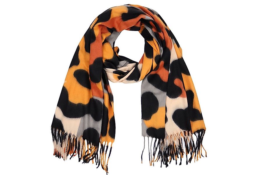 MIRROSI Modeschal weicher und warmer Schal Big Leo Muster mit Fransen, 70x1 günstig online kaufen