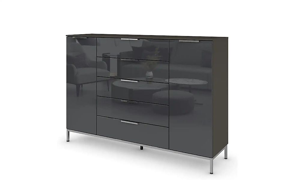 Highboard  Frome ¦ schwarz ¦ Maße (cm): B: 160 H: 111 Kommoden & Sideboards günstig online kaufen