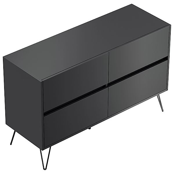 Posseik Sideboard Industrial E 4 Schubladen 120 cm Grafit günstig online kaufen