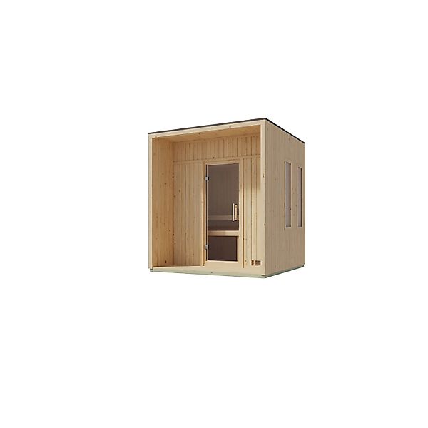 Chillroi Saunahaus Nadira Natur Inklusive Saunaofen 9kW Integriert Steuerun günstig online kaufen