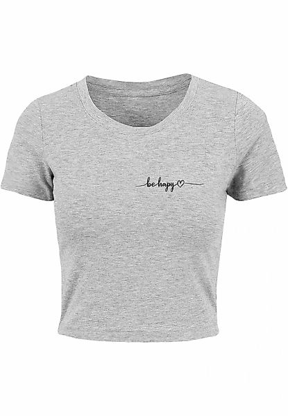 Merchcode T-Shirt "Merchcode Damen Ladies Be Happy Cropped Tee", (1 tlg.) günstig online kaufen