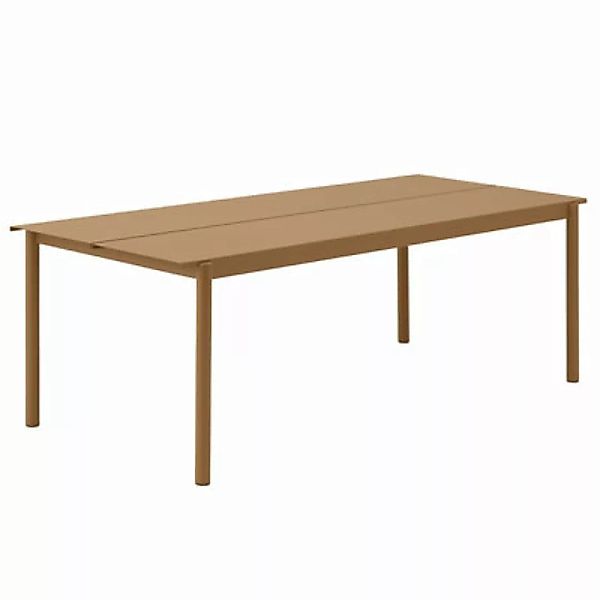 rechteckiger Tisch Linear metall orange braun / Stahl - 220 x 90 cm - Muuto günstig online kaufen