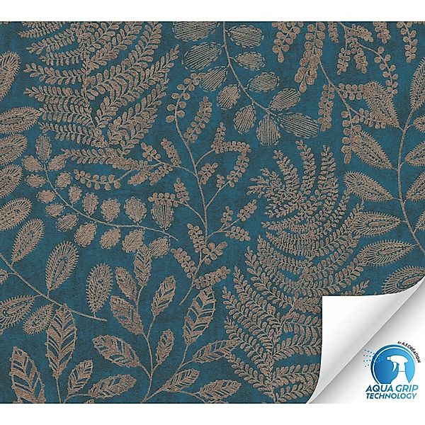 living walls Vliestapete DesignDrop vorgeleimte Tapete Floral Blau Braun Me günstig online kaufen