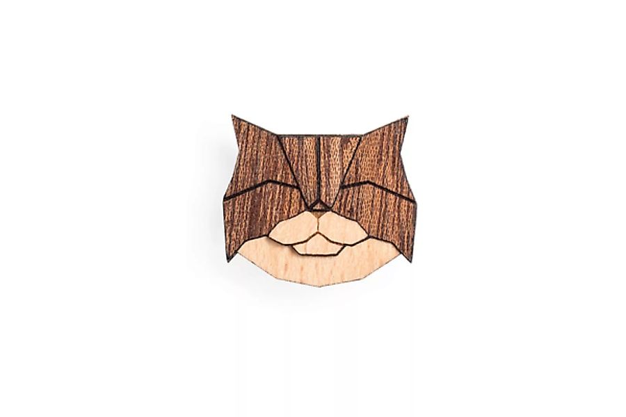 Brosche Aus Holz - Persische Katze | Mode Schmuck günstig online kaufen