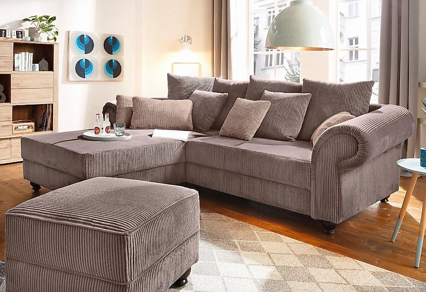 Home affaire Ecksofa "King George King Henry, Mega Sofa, Breite 260cm, L-Fo günstig online kaufen