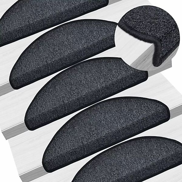 vidaXL Stufenmatte 15 Stk. Treppenmatten Anthrazit günstig online kaufen
