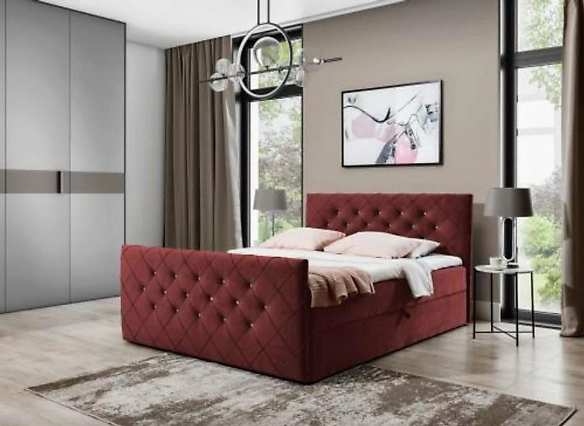 Beautysofa Boxspringbett Mallorca (Bett mit 2 Bettkasten, im modernes Stil) günstig online kaufen