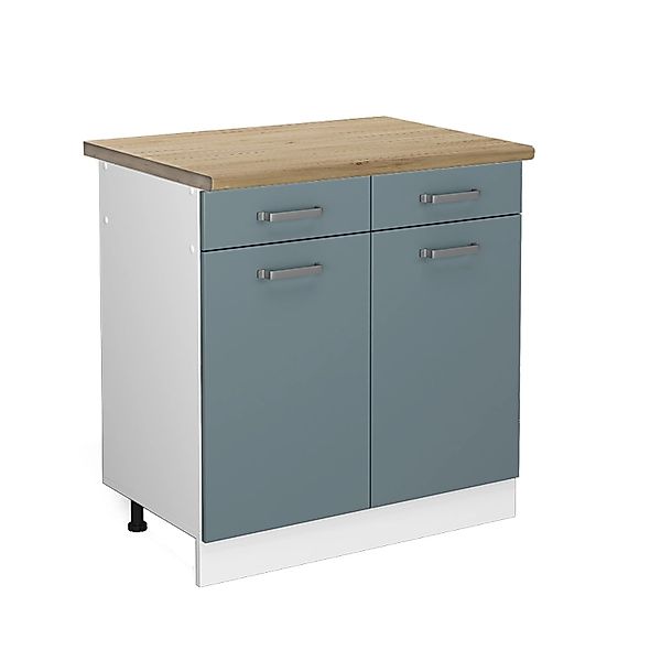 Vicco Unterschrank R-Line, Blau-Grau/Weiß, 80 cm, günstig online kaufen