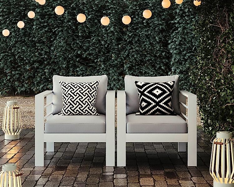 MeXo Gartensessel Relaxsessel outdoor 2 Sitzer Loungesessel Aluminium wette günstig online kaufen