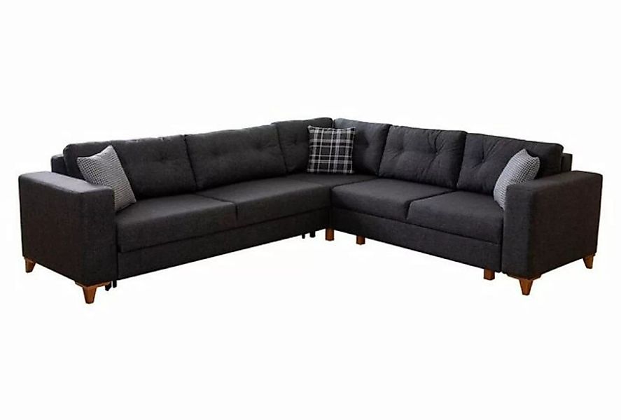 JVmoebel Ecksofa Graues Wohnzimmer L-Form Sofa Designer Stoffsofa Luxus Mod günstig online kaufen