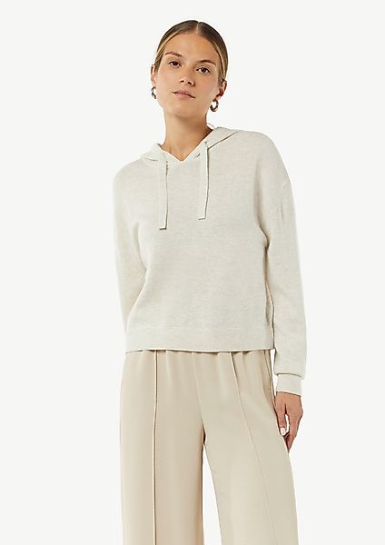 comma Langarmshirt Kapuzenstrickpullover aus Kaschmirmix günstig online kaufen