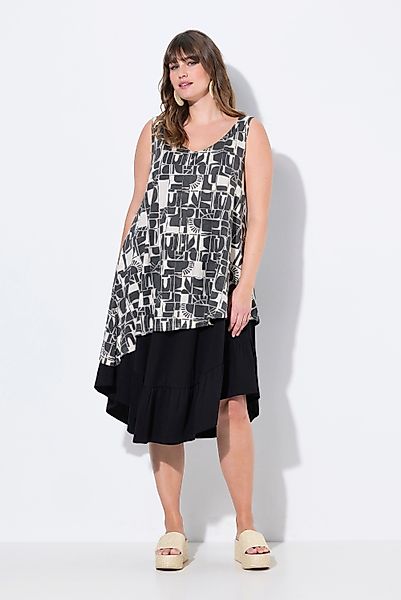 Ulla Popken Jerseykleid Jerseykleid Sonnen V-Ausschnitt günstig online kaufen
