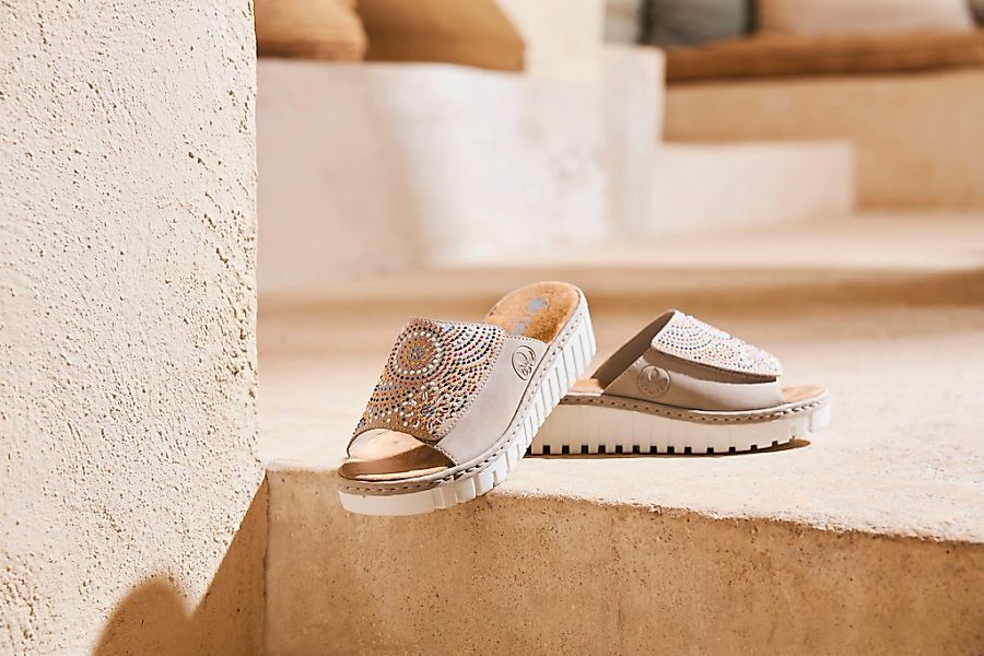Rieker Pantolette, Sommerschuh, Strandschuh, Hausschuh mit regulierbarem Kl günstig online kaufen