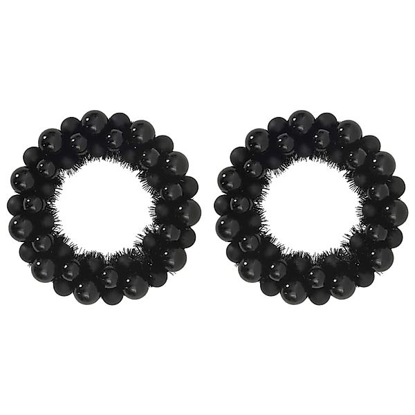 vidaXL Weihnachtsballkränze 2 Stk Schwarz 33 x 33 x 7 cm Polystyrol 4201967 günstig online kaufen