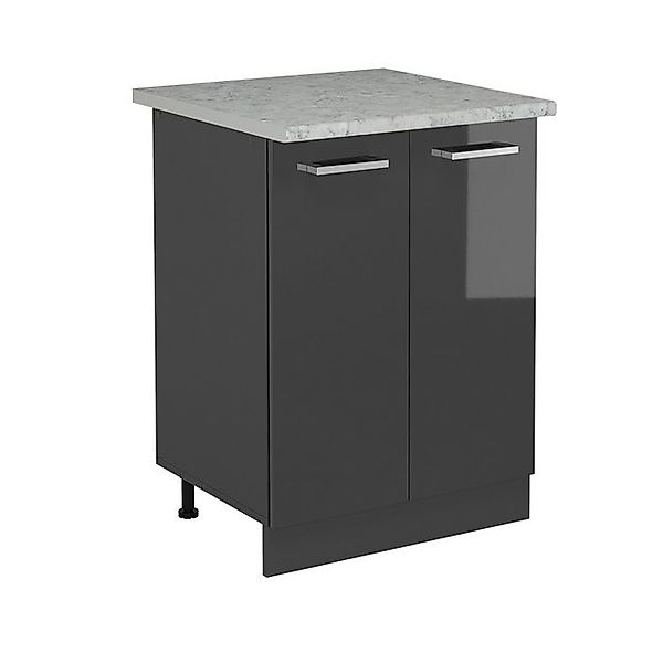 Vicco Unterschrank R-Line, Anthrazit Hochglanz/Anthrazit, 60 cm AP Marmor günstig online kaufen