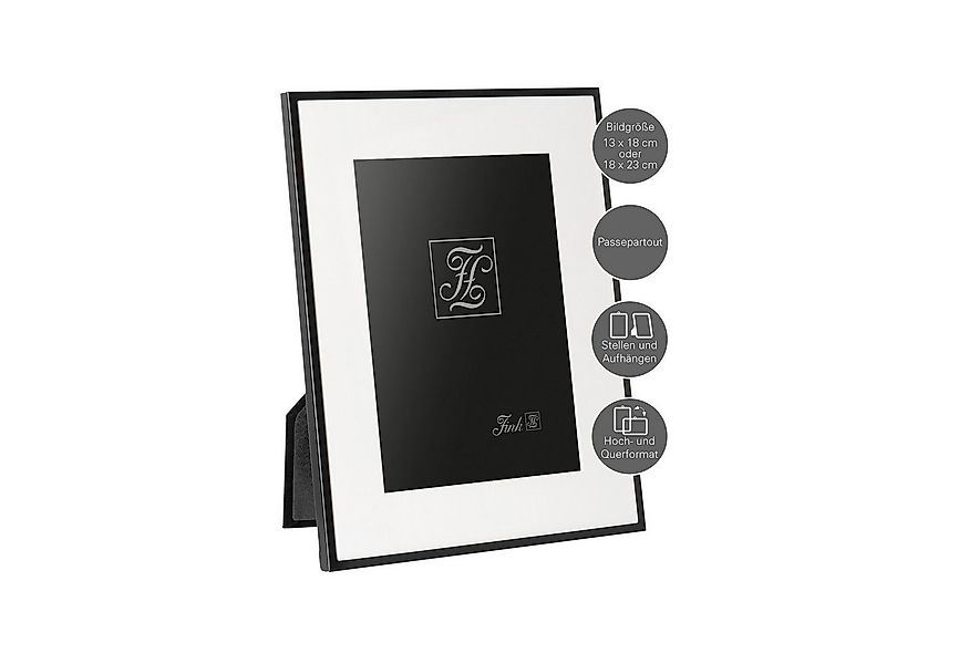 Fink Bilderrahmen NIGRA Bilderrahmen 13x18 cm - Aluminium/ Glas - schwarz, günstig online kaufen