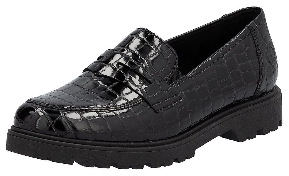 Rieker Loafer, Slipper, Schlupfschuh, Collegeschuh mit kleinen Gummizügen günstig online kaufen