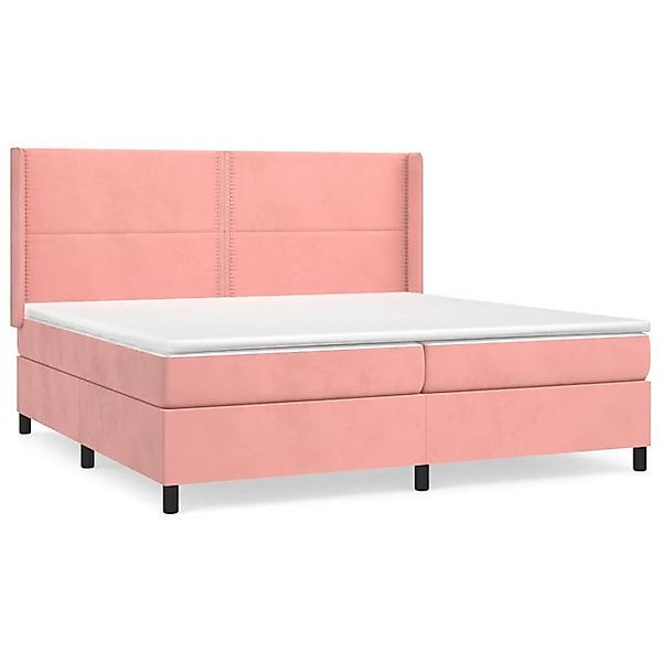 vidaXL Boxspringbett Boxspringbett mit Matratze Rosa 200x200 cm Samt Bett B günstig online kaufen