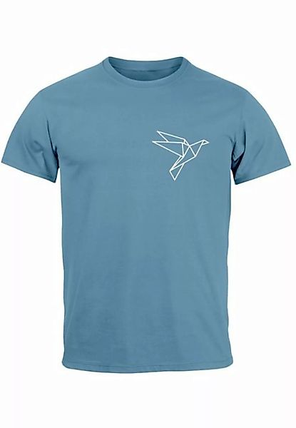 Neverless Print-Shirt Herren T-Shirt Aufdruck Vogel Origami Polygon Brustpr günstig online kaufen