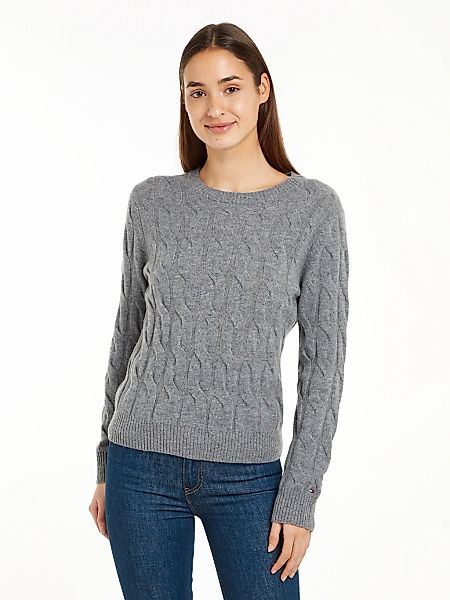 Tommy Hilfiger Strickpullover "SOFT WOOL CABLE C-NK", mit Zopfmuster, aus r günstig online kaufen