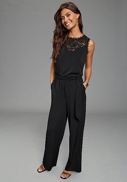 Laura Scott Jumpsuit klassische und elegante Passform mit Spitze, ärmellos günstig online kaufen