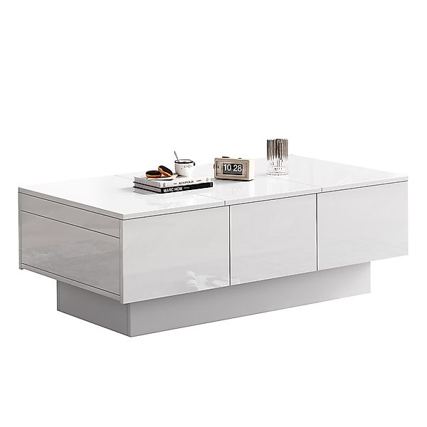 OKWISH Couchtisch Hochglanz-Sofatisch mit großen Stauraum günstig online kaufen