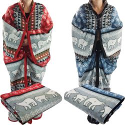 Wohndecke Waidmeister Kuscheldecke mit Ärmeln Eisbären günstig online kaufen