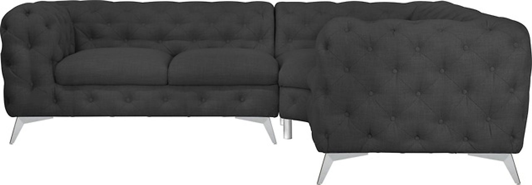 Leonique Chesterfield-Sofa »Ecksofa GLYNIS L-Form mit Wellenunterfederung, günstig online kaufen