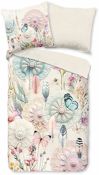 hip Wendebettwäsche »Maysa«, Satin, Reißverschluss, Wendeoptik, Mandala, Bl günstig online kaufen