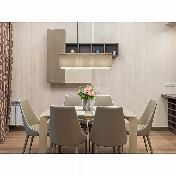 Globo Pendelleuchte Ossi 4-flammig Schwarz matt 800 x 200 x 1200 mm günstig online kaufen