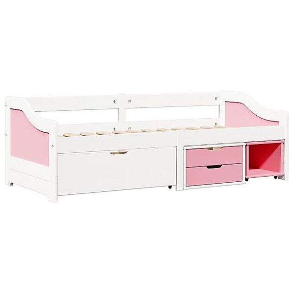 vidaXL Bettgestell Tagesbett mit 3 Schubladen ohne Matratze Weiß Rosa 90x20 günstig online kaufen