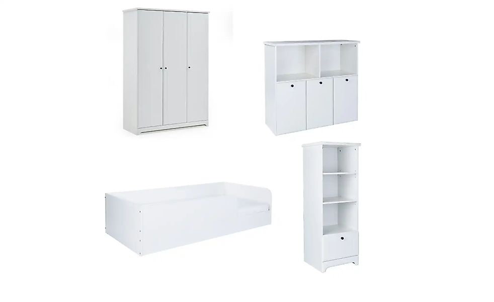 Kinderzimmer 4er-Set  Thilo ¦ weiß ¦ Maße (cm): B: 487 H: 189 Jugendmöbel > günstig online kaufen