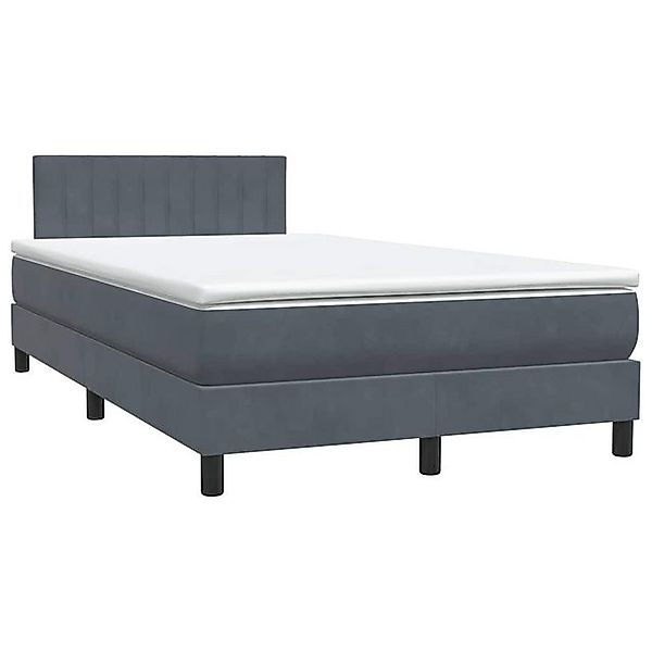 vidaXL Bett Boxspringbett mit Matratze Dunkelgrau 120x220 cm Samt günstig online kaufen