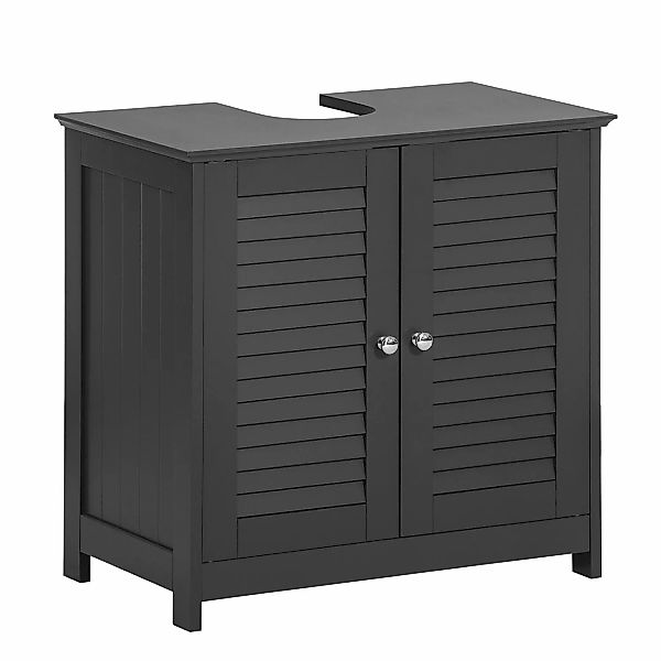 SoBuy Waschbeckenunterschrank mit 2 Türen MDF Grau 60 cm FRG237-DG günstig online kaufen