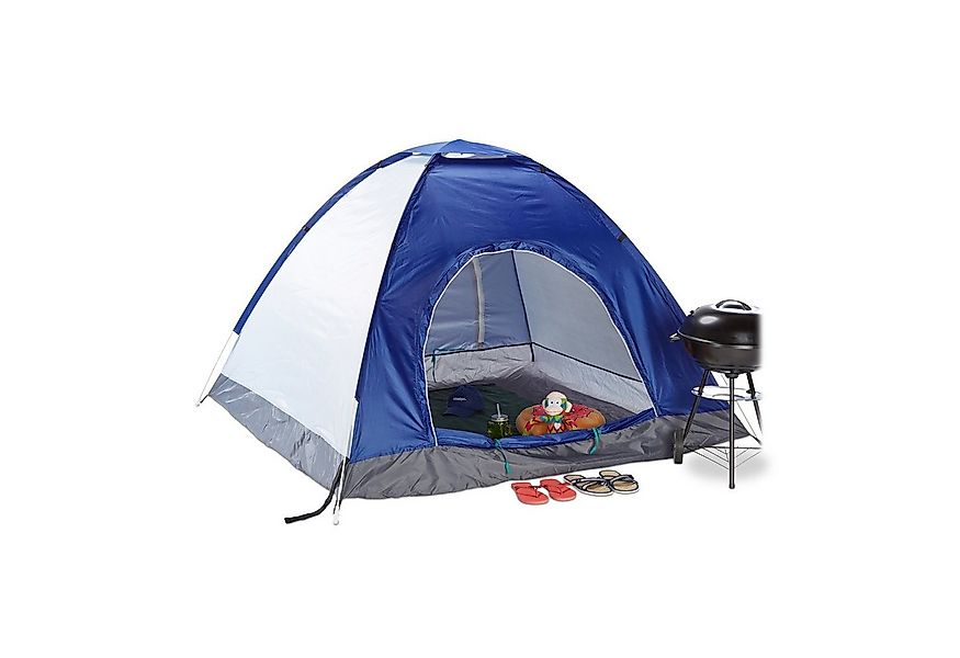 relaxdays Wurfzelt Pop Up Zelt Strand, anthrazit-blau günstig online kaufen