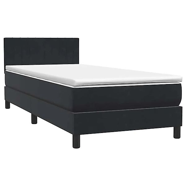 vidaXL Boxspringbett mit Matratze Schwarz 80x220 cm Samt 3316427 günstig online kaufen