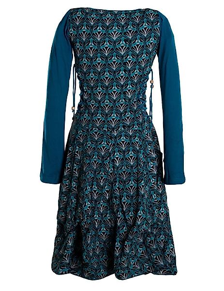 Vishes Jerseykleid Jersey-Kleid Blumenkleid Schnürung V-Ausschnitt günstig online kaufen