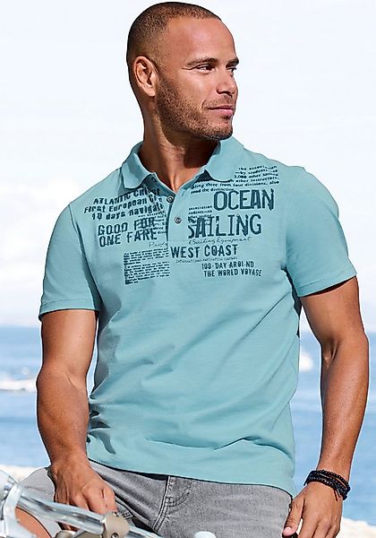 John Devin Poloshirt "mit Print" Regular-Fit, aus Slub-Qualität, mit Print günstig online kaufen
